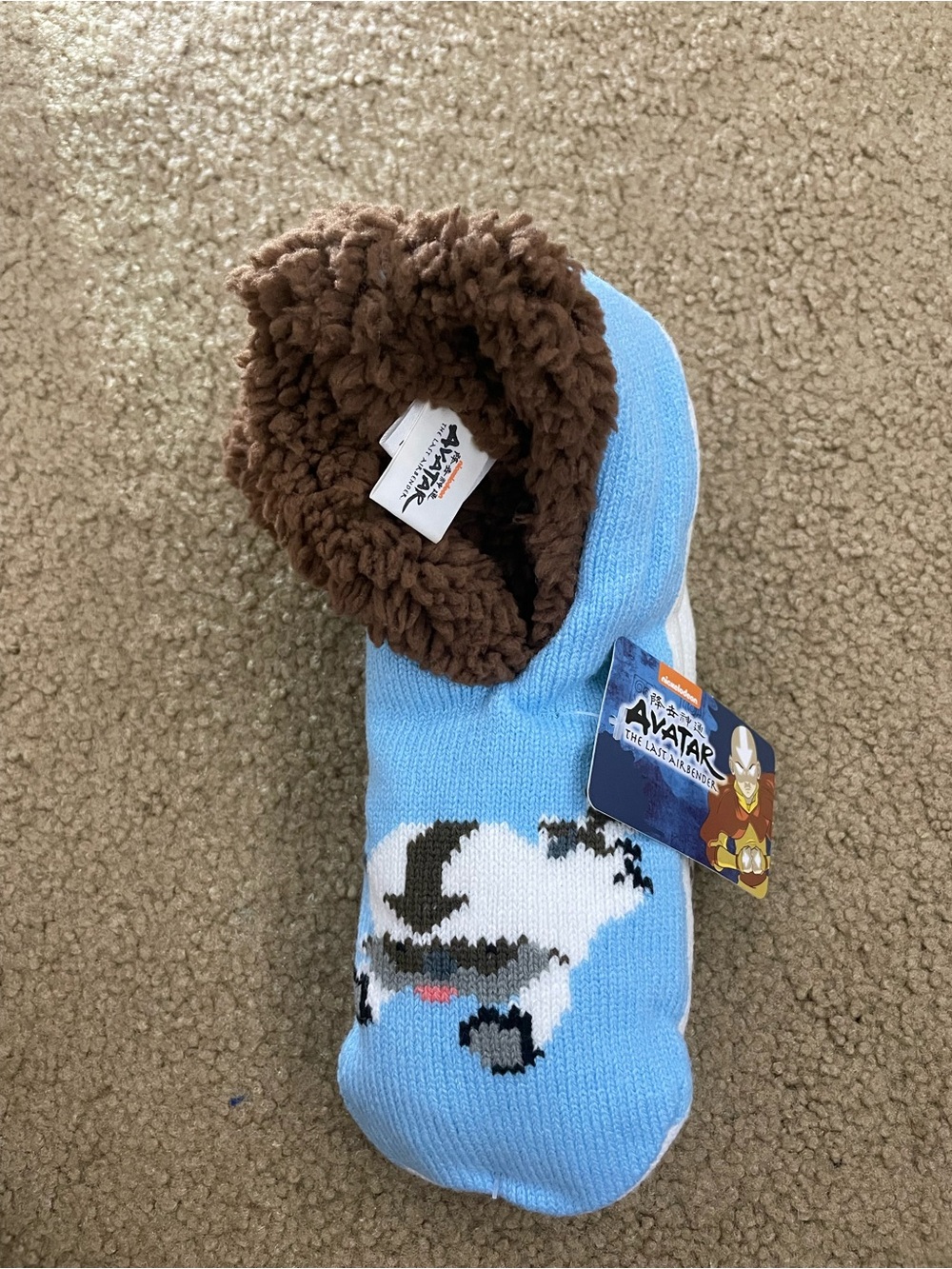 Nickelodeon avatar the last airbender Light Blue Appa Plush-Lined Slipper Socks